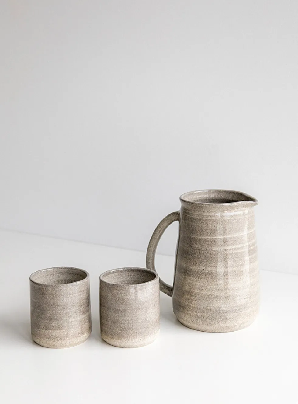 Ceramic pitcher and tumbler set