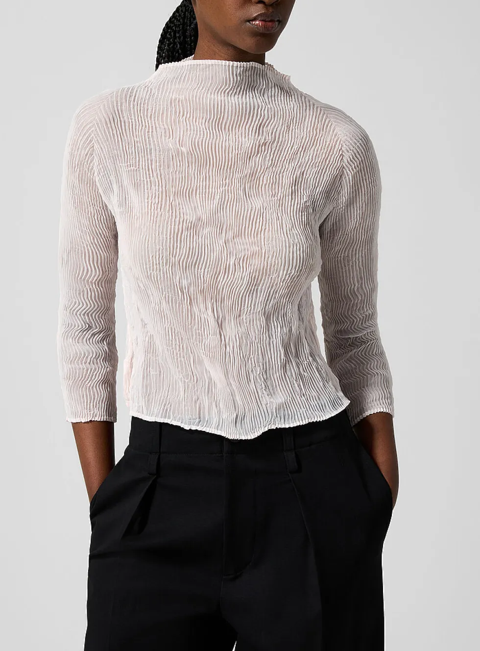 Chiffon Twist long-sleeve top