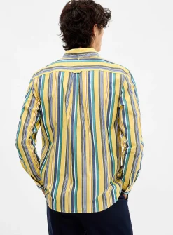 Citrus accent striped shirt