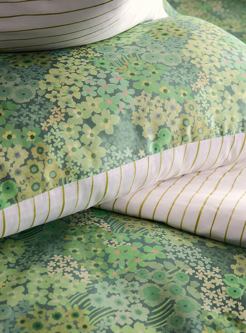 Clementine green floral duvet cover set