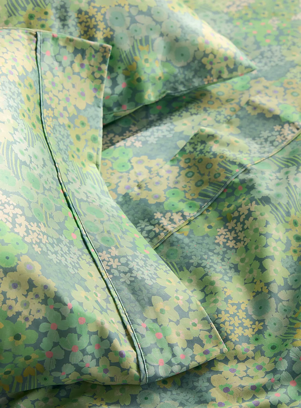 Clementine green flower sheet set
