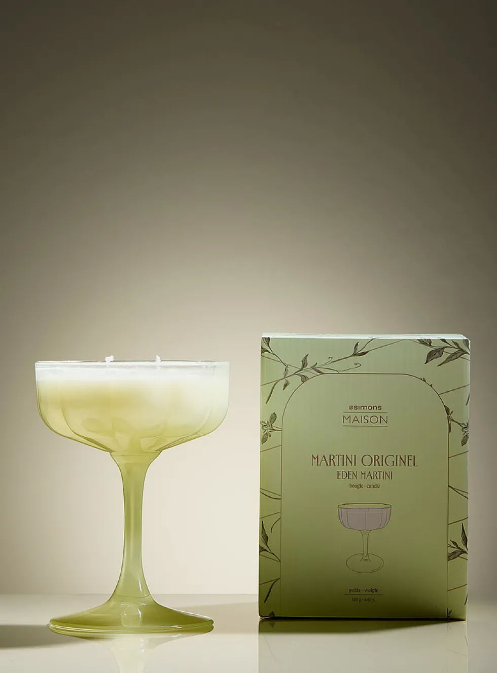 Cocktail glass scented candle