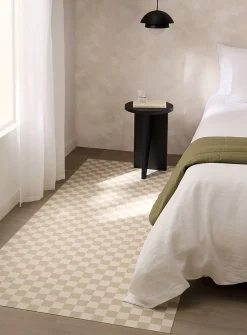 Coffee and cream checkerboard vinyl mat