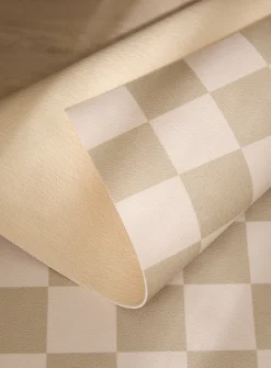 Coffee and cream checkerboard vinyl mat