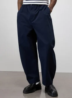 Colourful elastic-waist canvas pant