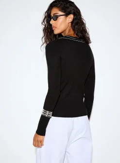 Contrasting piping cardigan and cami