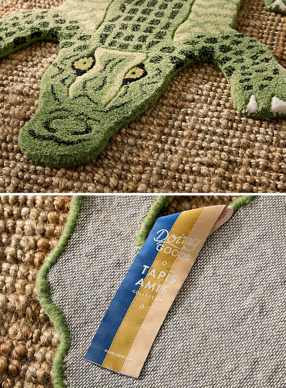 Coolio pure wool tufted crocodile rug