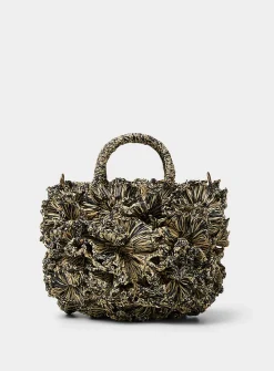 Coral reef small black and beige bag