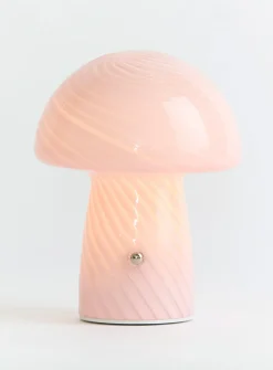 Cordless mushroom table lamp