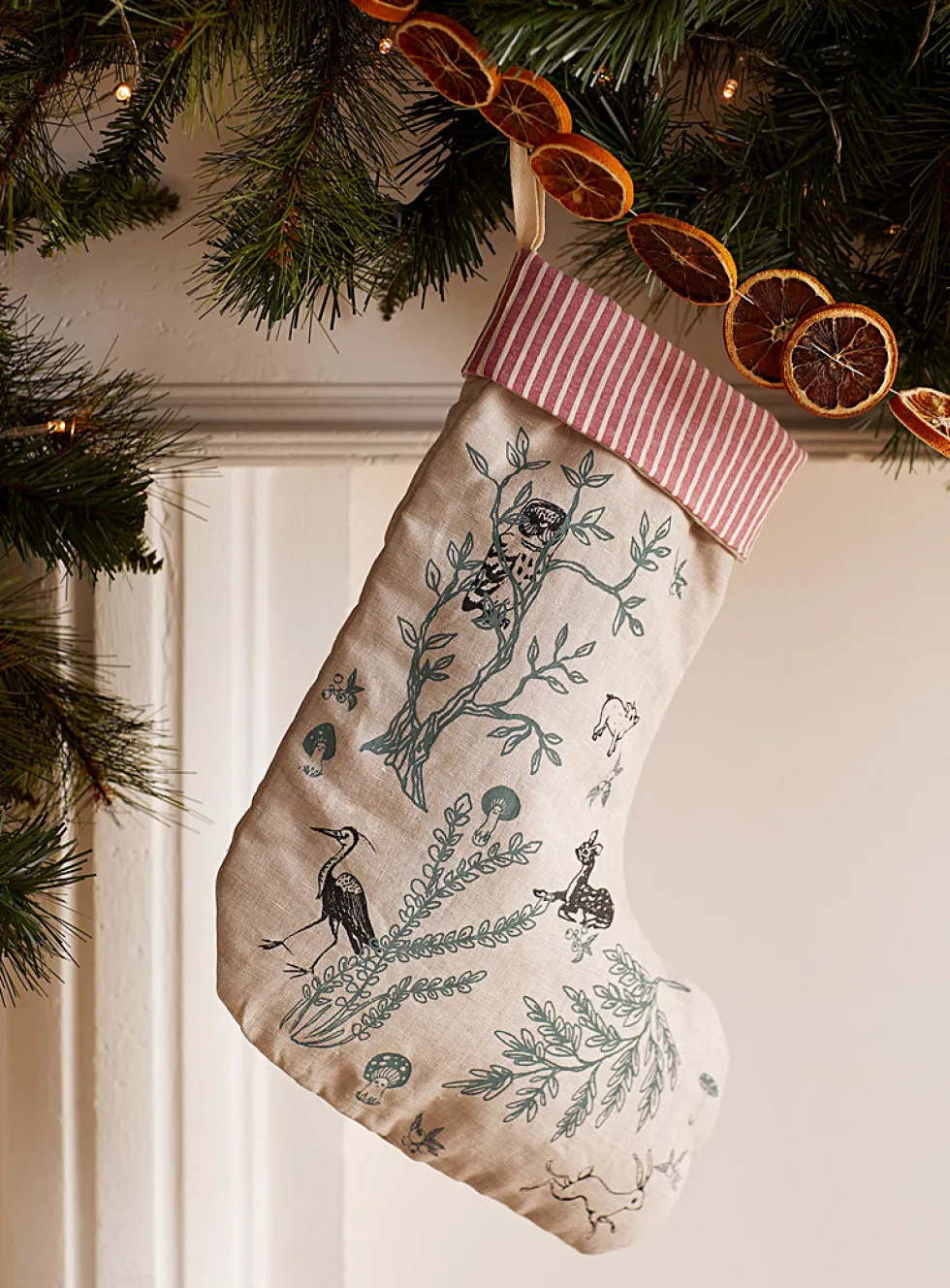 Country-style pattern Christmas stocking
