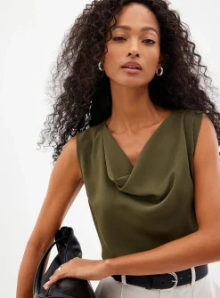 Cowl-neck flowy cami