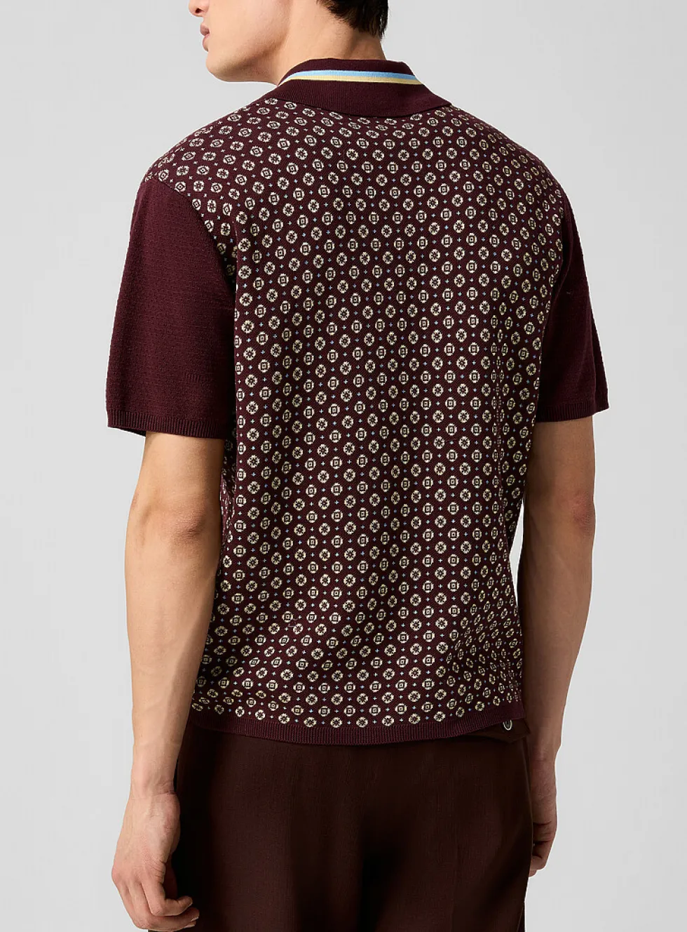 Cravate mosaic jacquard polo shirt