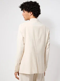 Cream double-breasted blazer