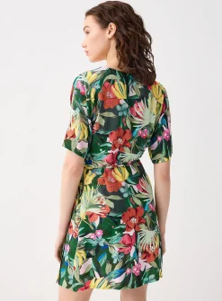 Crinkled wrap-style minidress