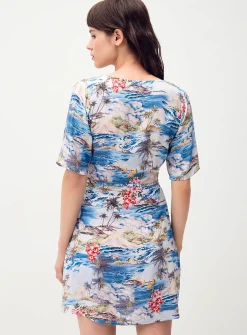 Crinkled wrap-style minidress