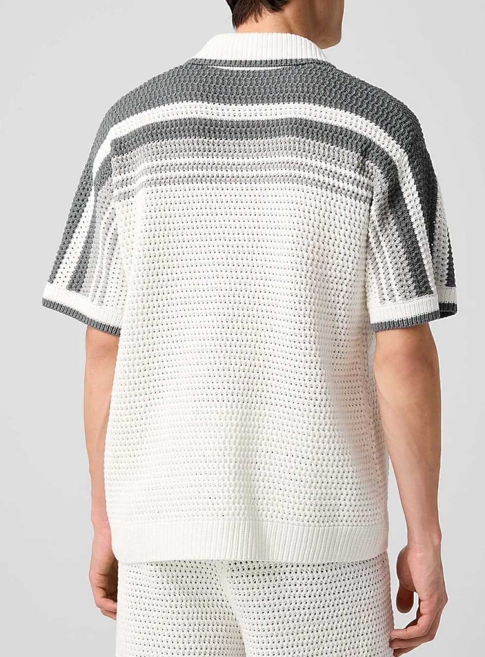 Crocheted knit cabana shirt