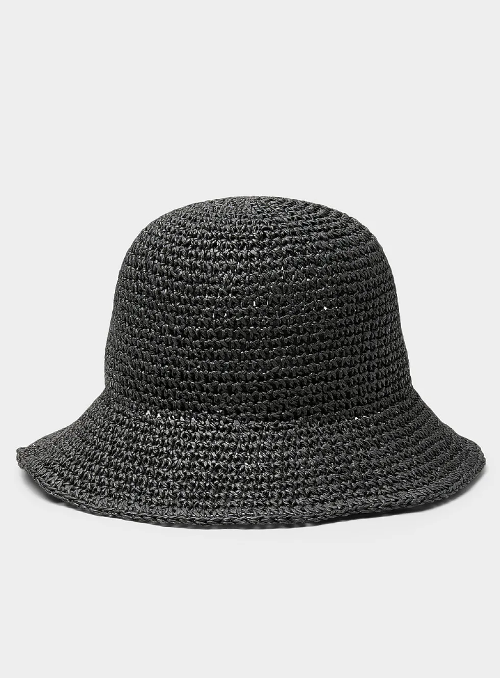 Crocheted paper straw cloche hat