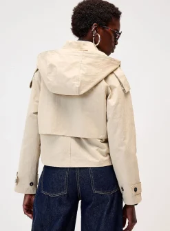 Cropped double-breasted trench coat