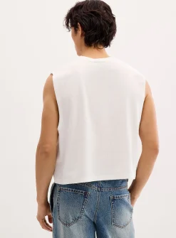 Cropped ribbed muscle tee