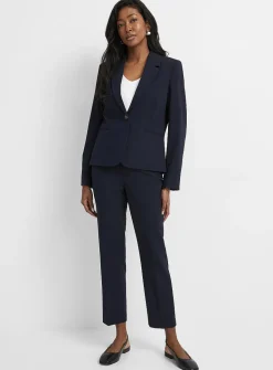 Cropped single-button stretch blazer
