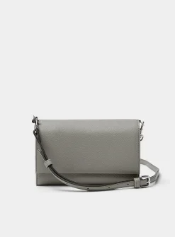 Crossbody pebbled bifold wallet