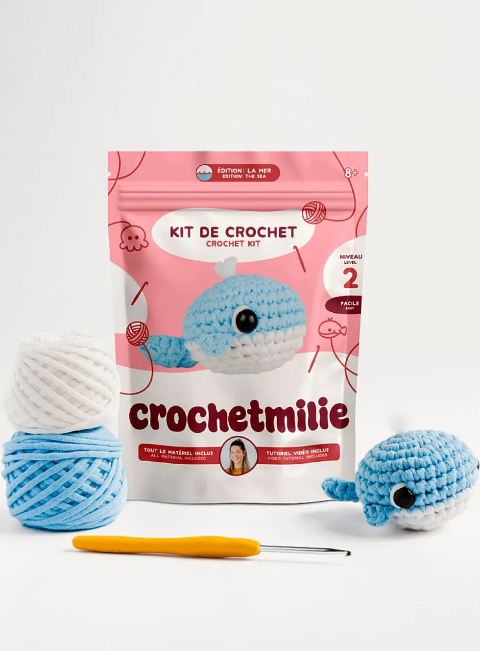 Cute whale crochet kit