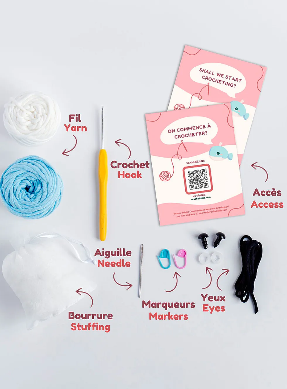 Cute whale crochet kit