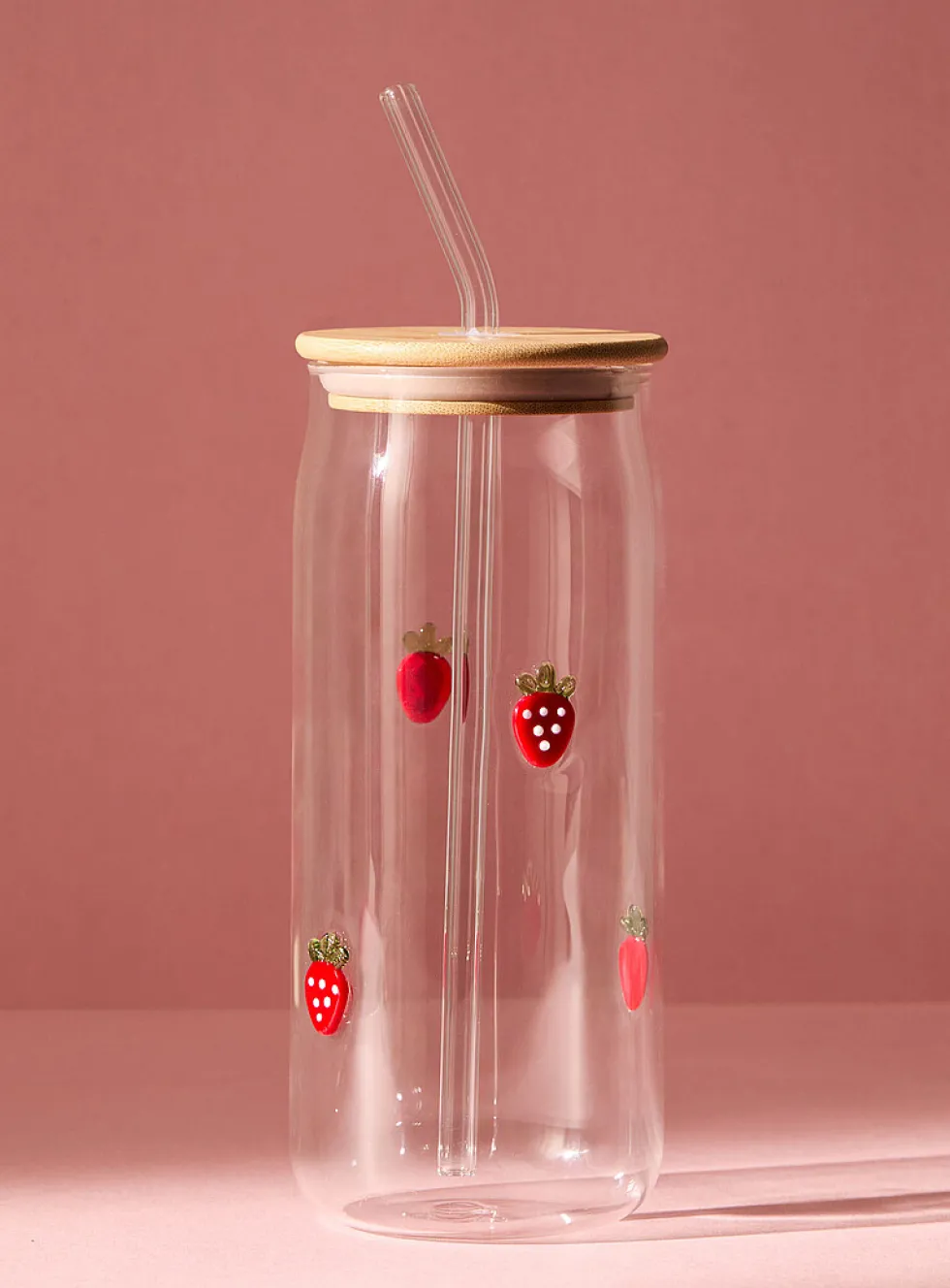 3D fruit large glass with straw
