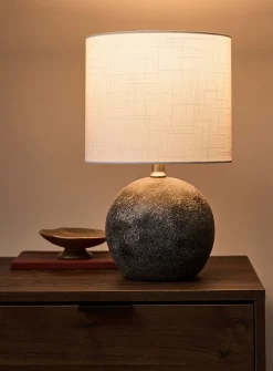 Dark grey concrete table lamp