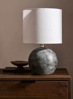 Dark grey concrete table lamp
