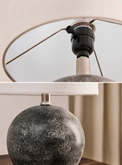 Dark grey concrete table lamp