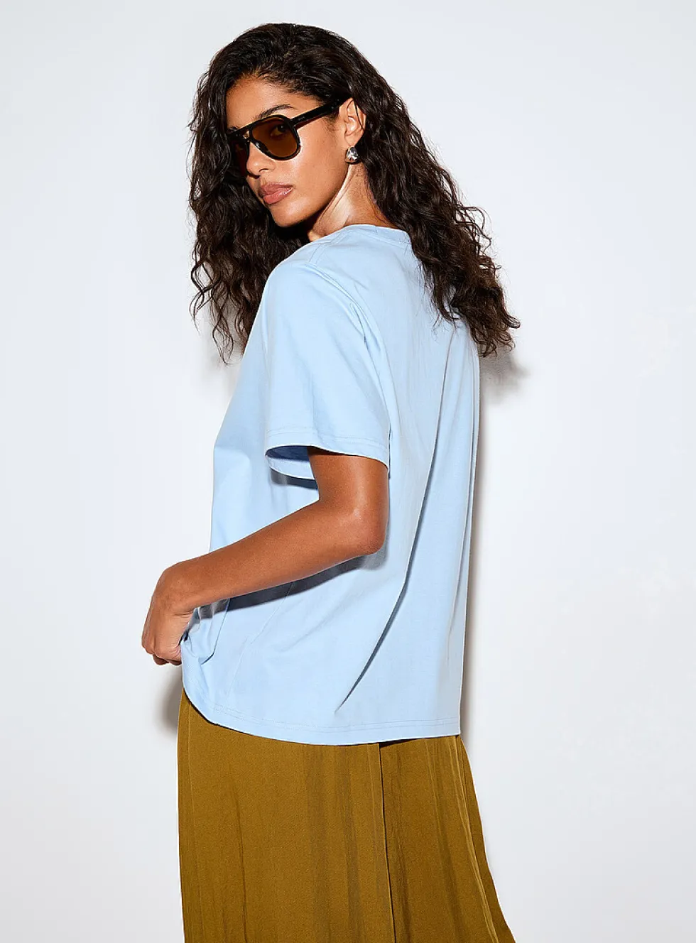 Decorated print loose boxy-fit T-shirt