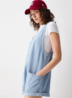 Denim carpenter romper