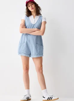 Denim carpenter romper