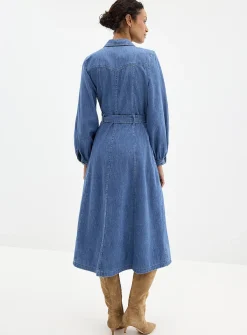 Denim midi shirtdress