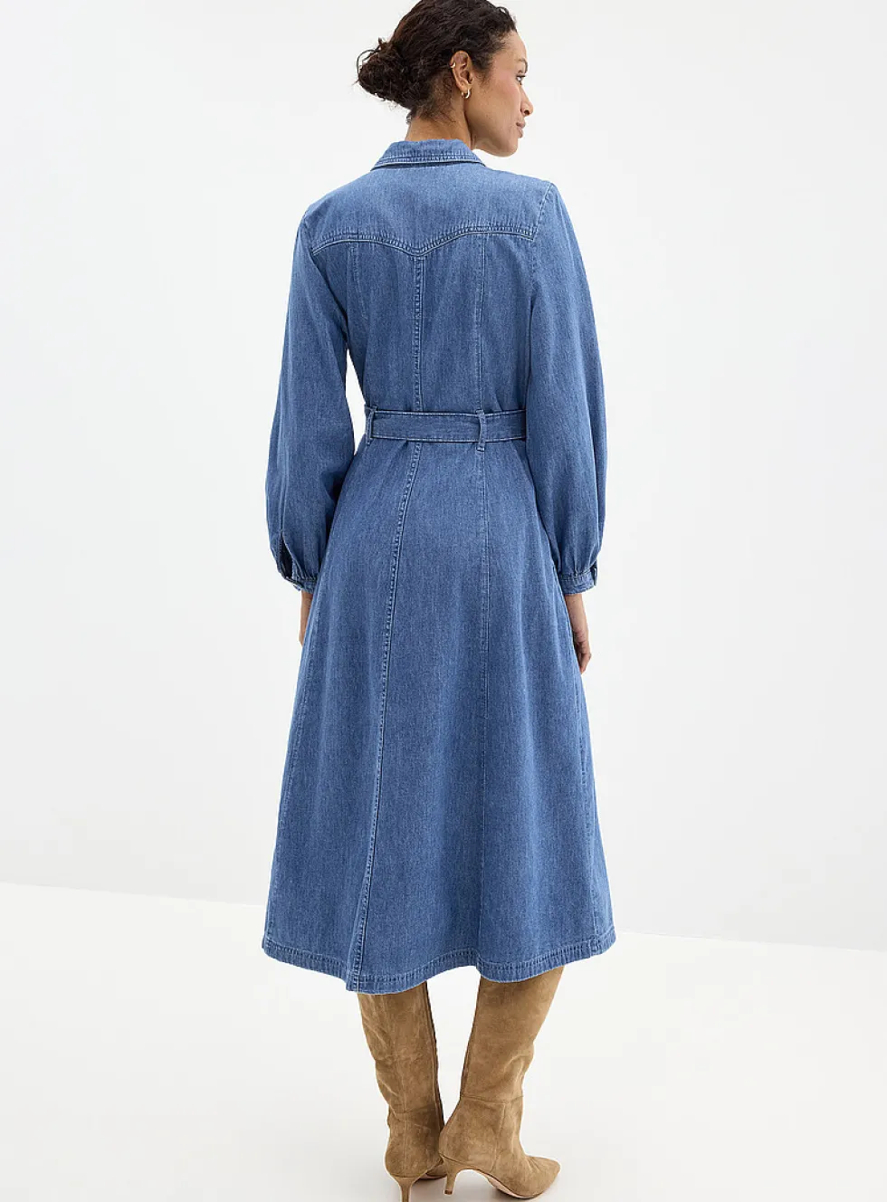 Denim midi shirtdress