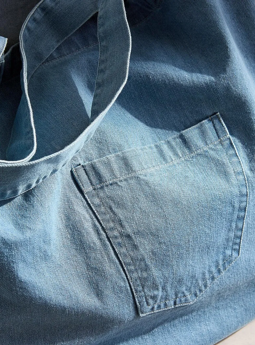 Denim shopping bag
