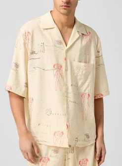 Devil postcard cabana shirt
