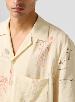Devil postcard cabana shirt