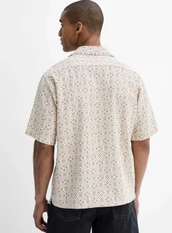 Diamond mosaic camp shirt