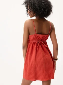 Diamond ribbon cotton minidress