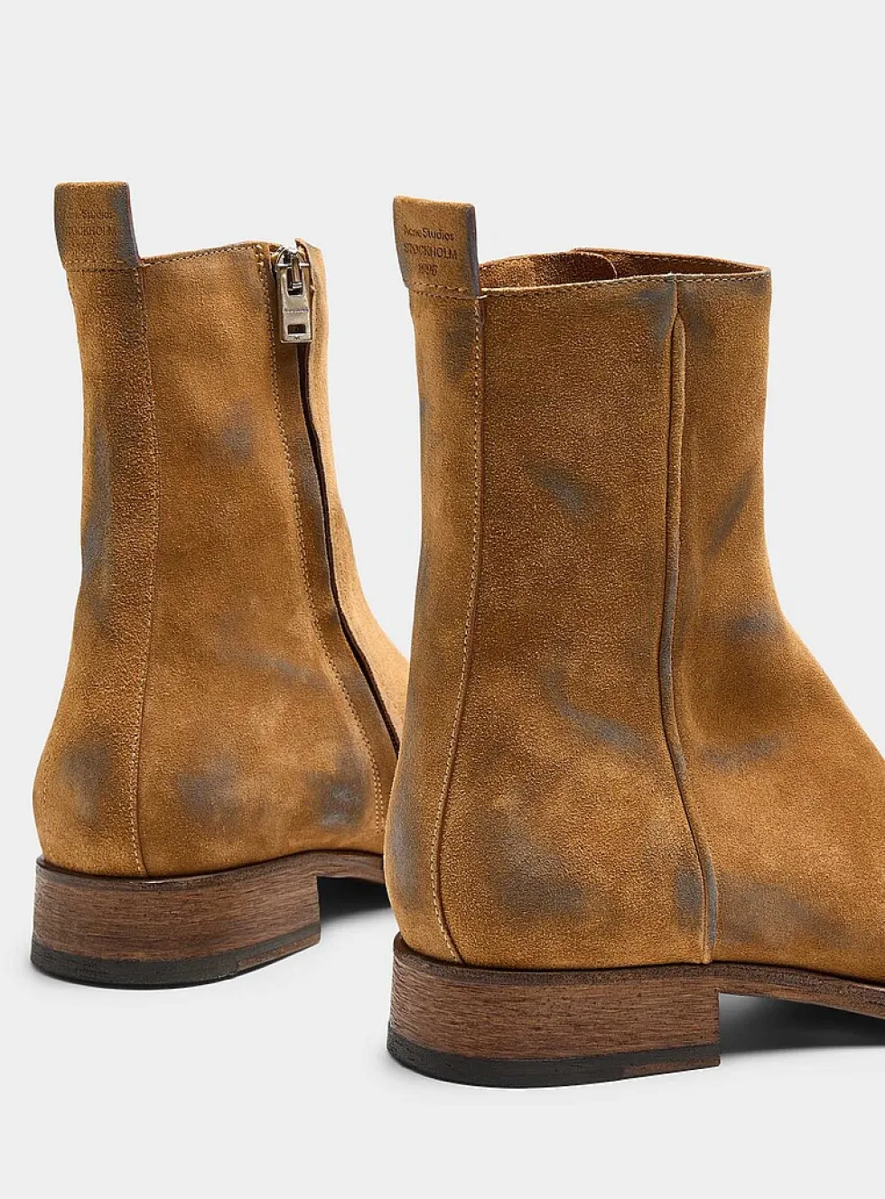 Distressed suede Chelsea boots