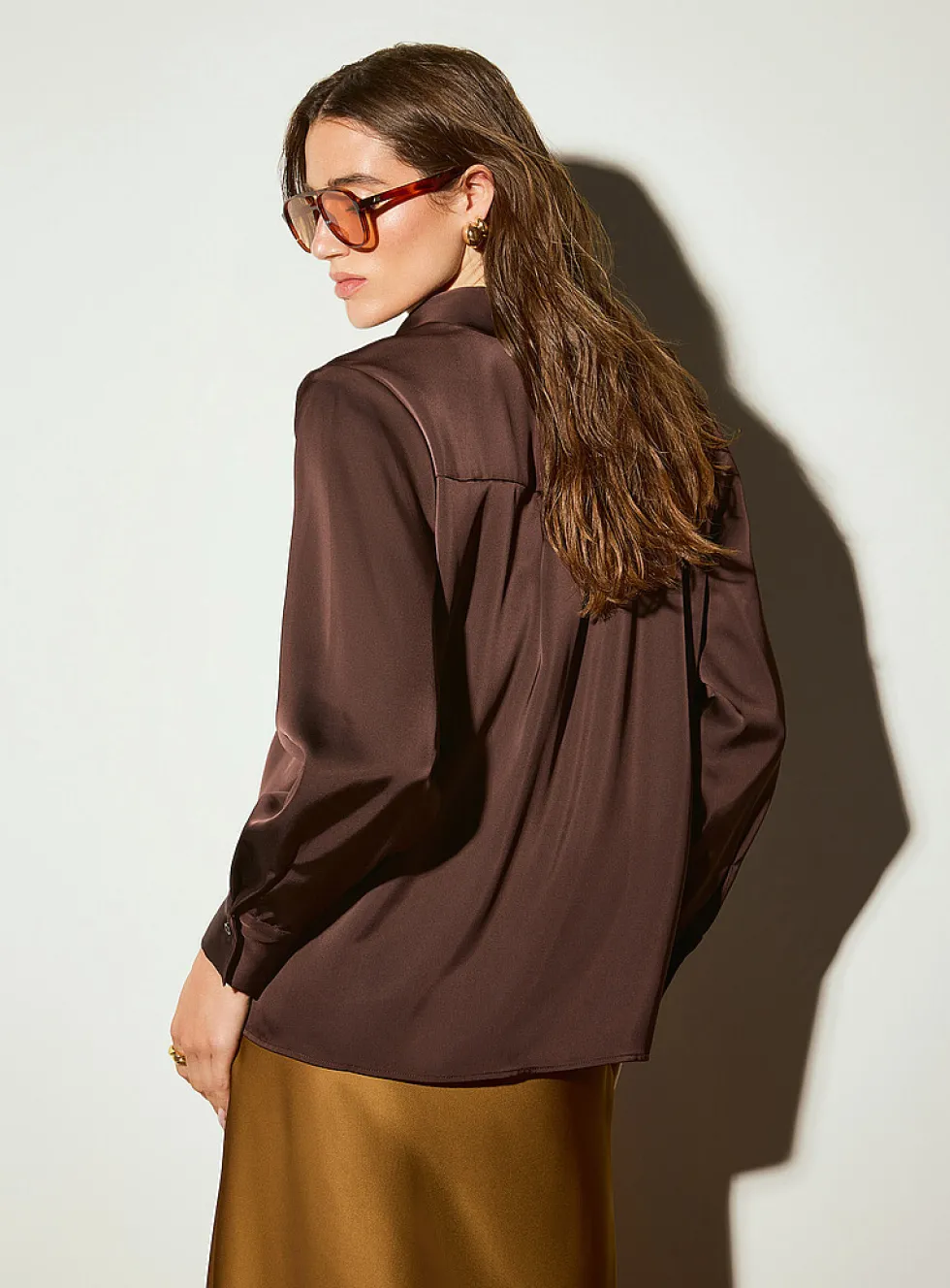 Double-faced satin shirt