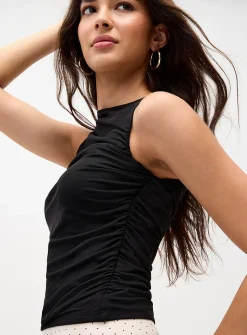 Draped boat-neck cami