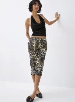 Draped collar halter cami