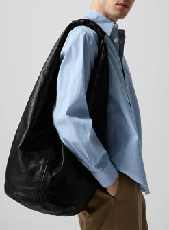 Drip leather handbag
