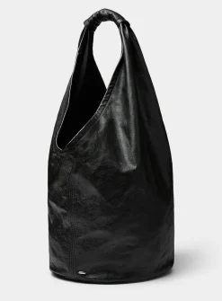 Drip leather handbag