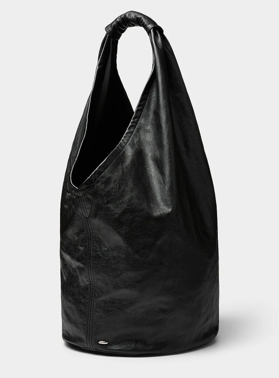 Drip leather handbag