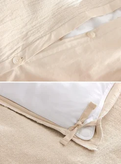 Ecru linen and organic cotton duvet cover set