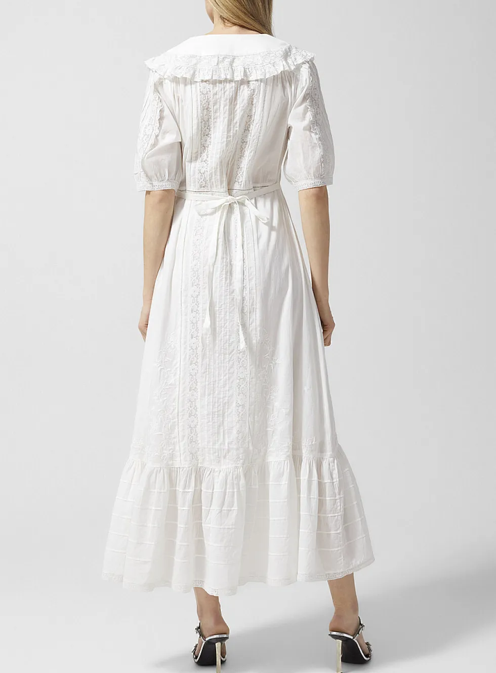 Edina ruffled cotton voile dress